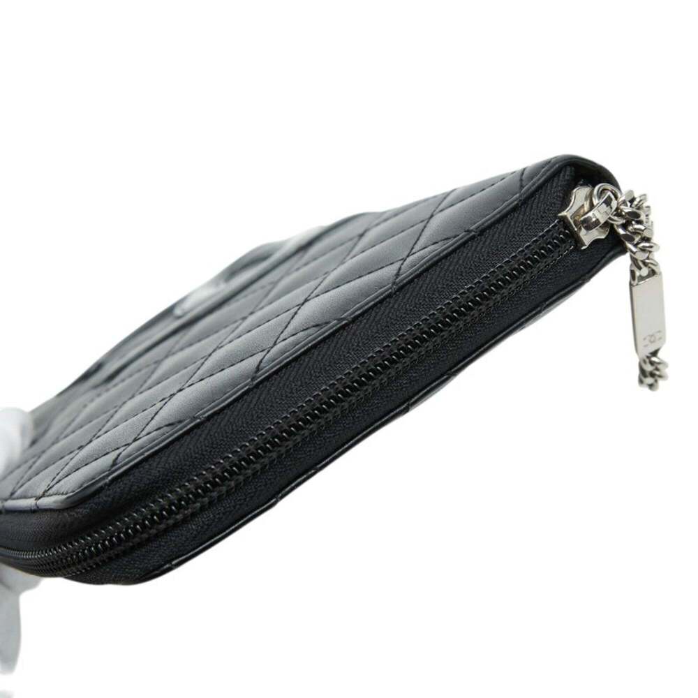 CHANEL Authentic Black Leather Logo Wallet - Picture 7 of 12